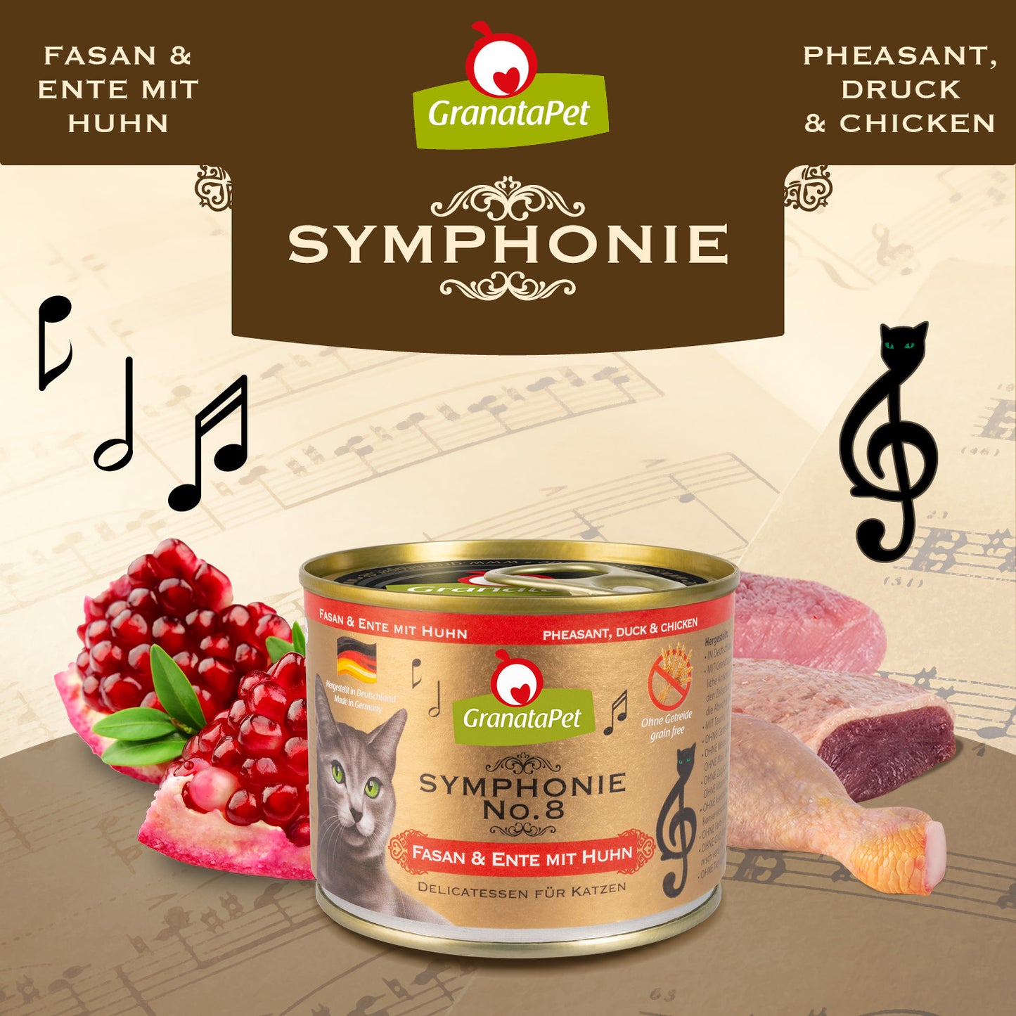 GranataPet Symphonie - No. 8 Pheasant & Duck with Chicken Cat Wet Food