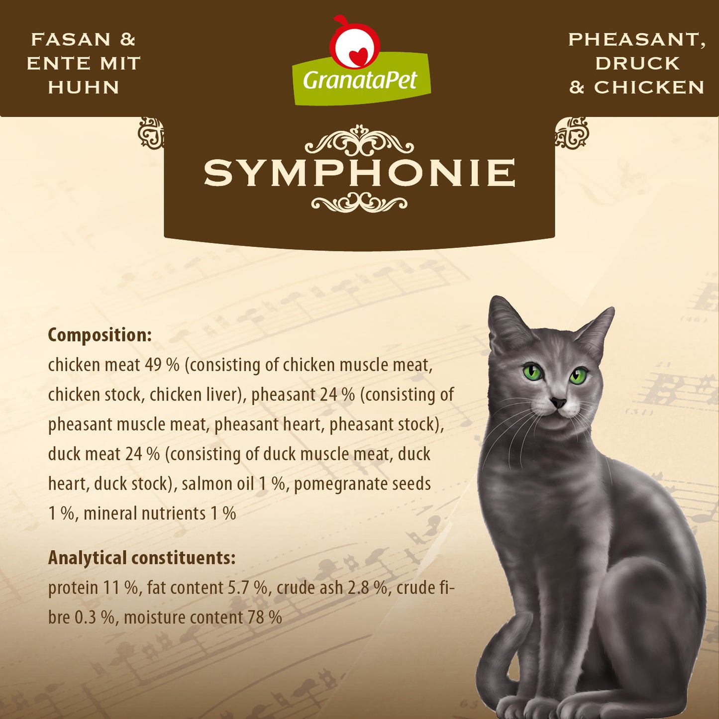 GranataPet Symphonie - No. 8 Pheasant & Duck with Chicken Cat Wet Food