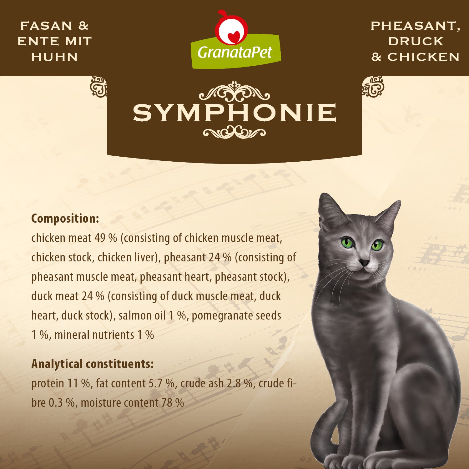 GranataPet Symphonie Pheasant Duck With Chicken Cat Wet Food